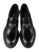 Prada Enameled Metal Triangle Leather Oxfords