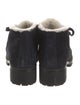 Prada Suede Fur Trim Lace-Up Boots
