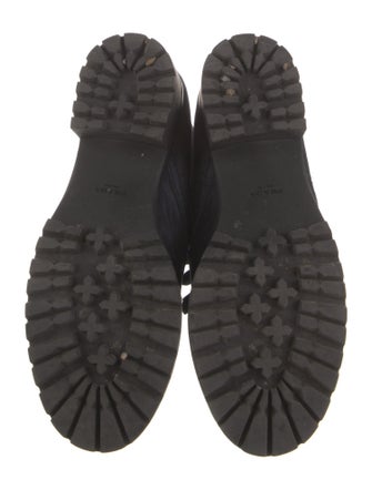 Prada Suede Fur Trim Lace-Up Boots