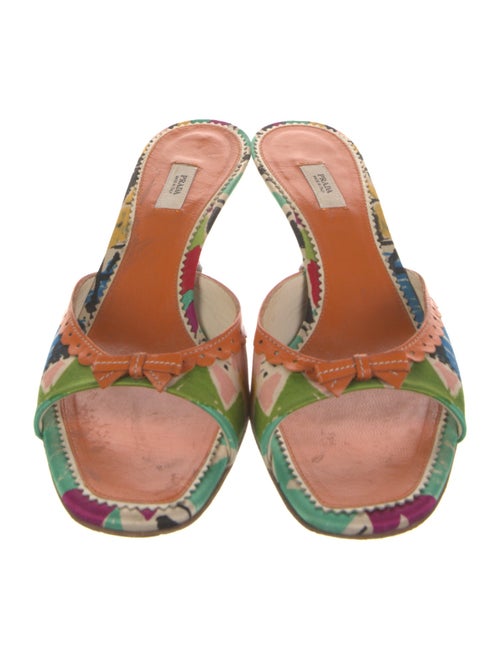 Prada Printed Bow Accents Slides