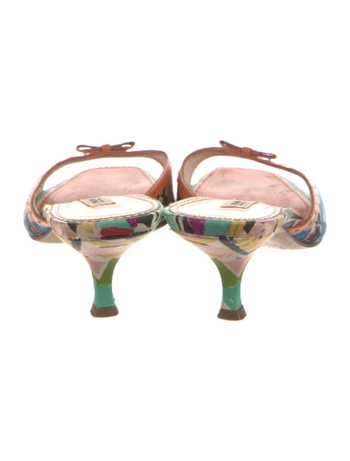 Prada Printed Bow Accents Slides