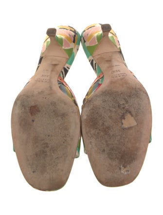 Prada Printed Bow Accents Slides