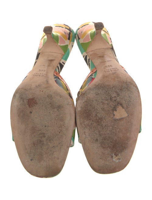 Prada Printed Bow Accents Slides