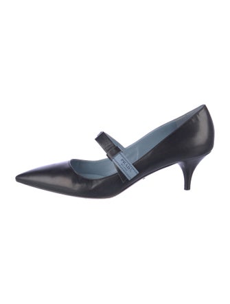 Prada Leather Bow Accents D'Orsay Pumps