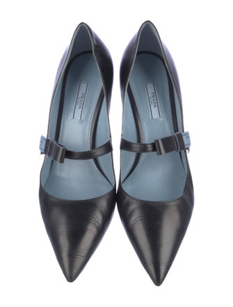 Prada Leather Bow Accents D'Orsay Pumps