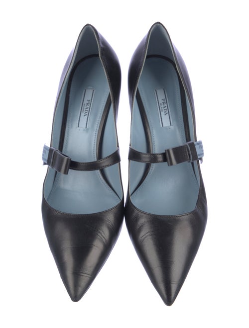Prada Leather Bow Accents D'Orsay Pumps