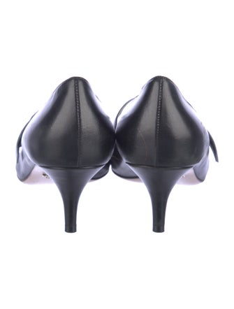 Prada Leather Bow Accents D'Orsay Pumps