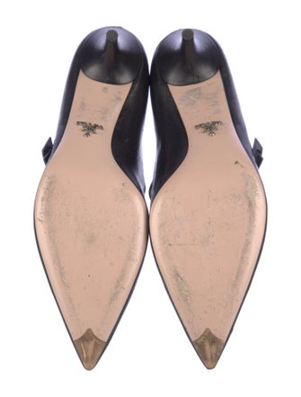 Prada Leather Bow Accents D'Orsay Pumps