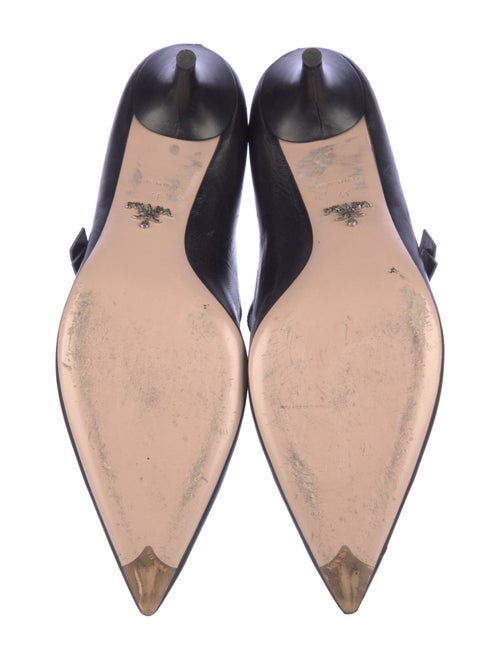 Prada Leather Bow Accents D'Orsay Pumps