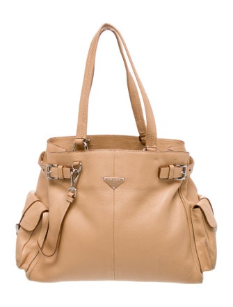 Prada Enameled Metal Triangle Shoulder Bag