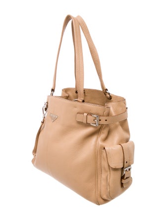 Prada Enameled Metal Triangle Shoulder Bag