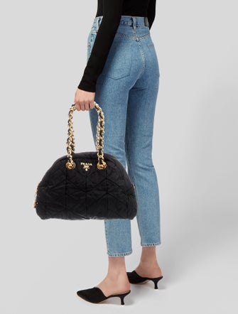 Prada Chain-Link Top Handle Bag
