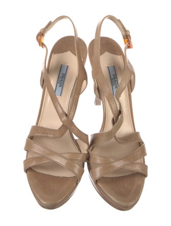 Prada Leather Slingback Sandals