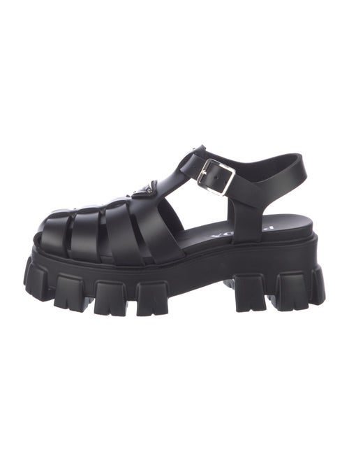 Prada Leather Cutout Accent Gladiator Sandals