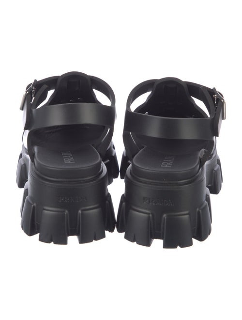 Prada Leather Cutout Accent Gladiator Sandals