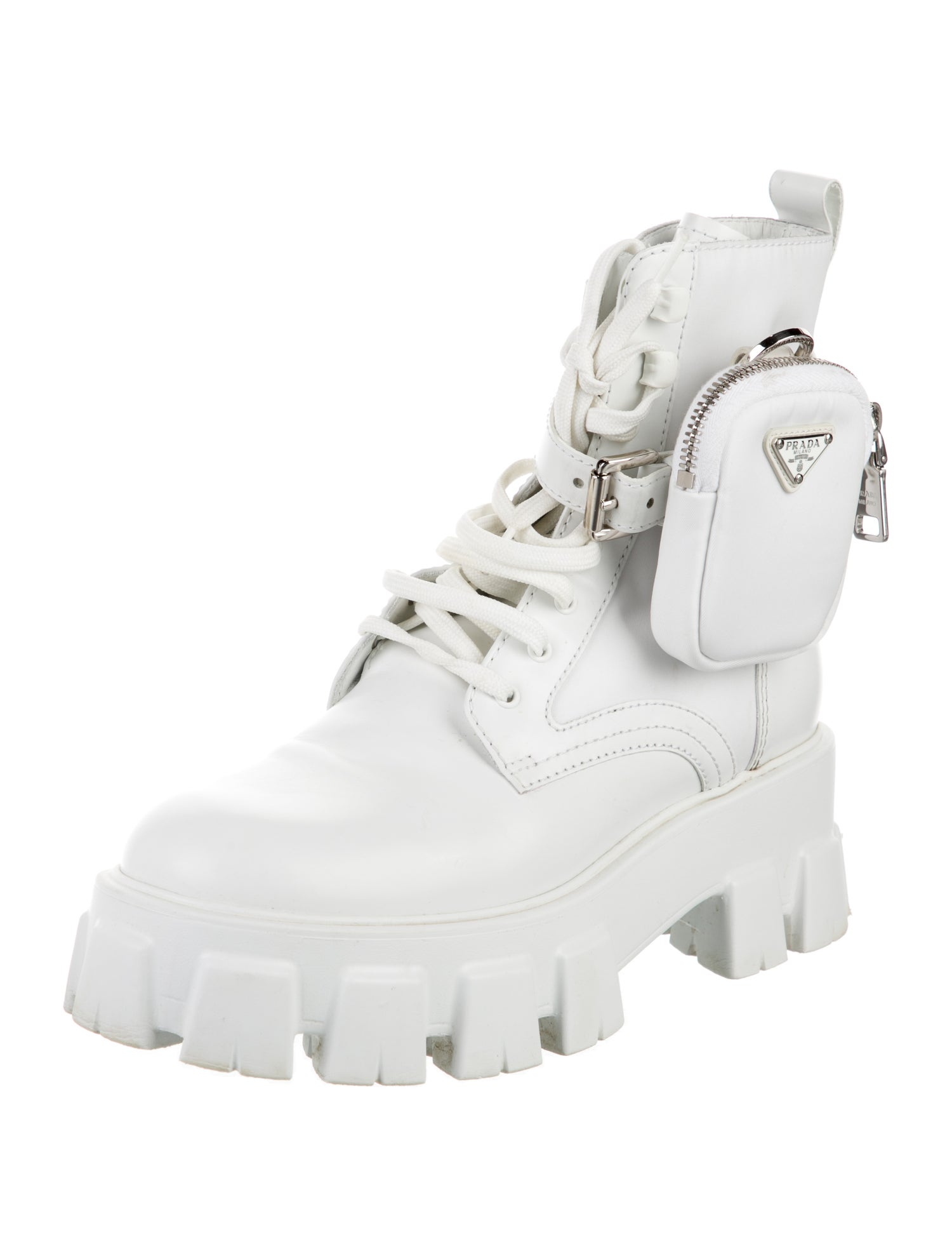 Prada Leather Combat Boots