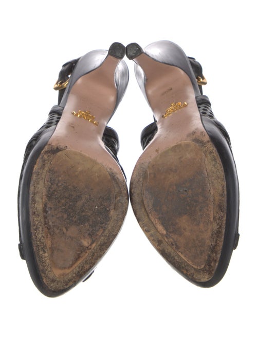 Prada Leather Animal Print Slingback Pumps