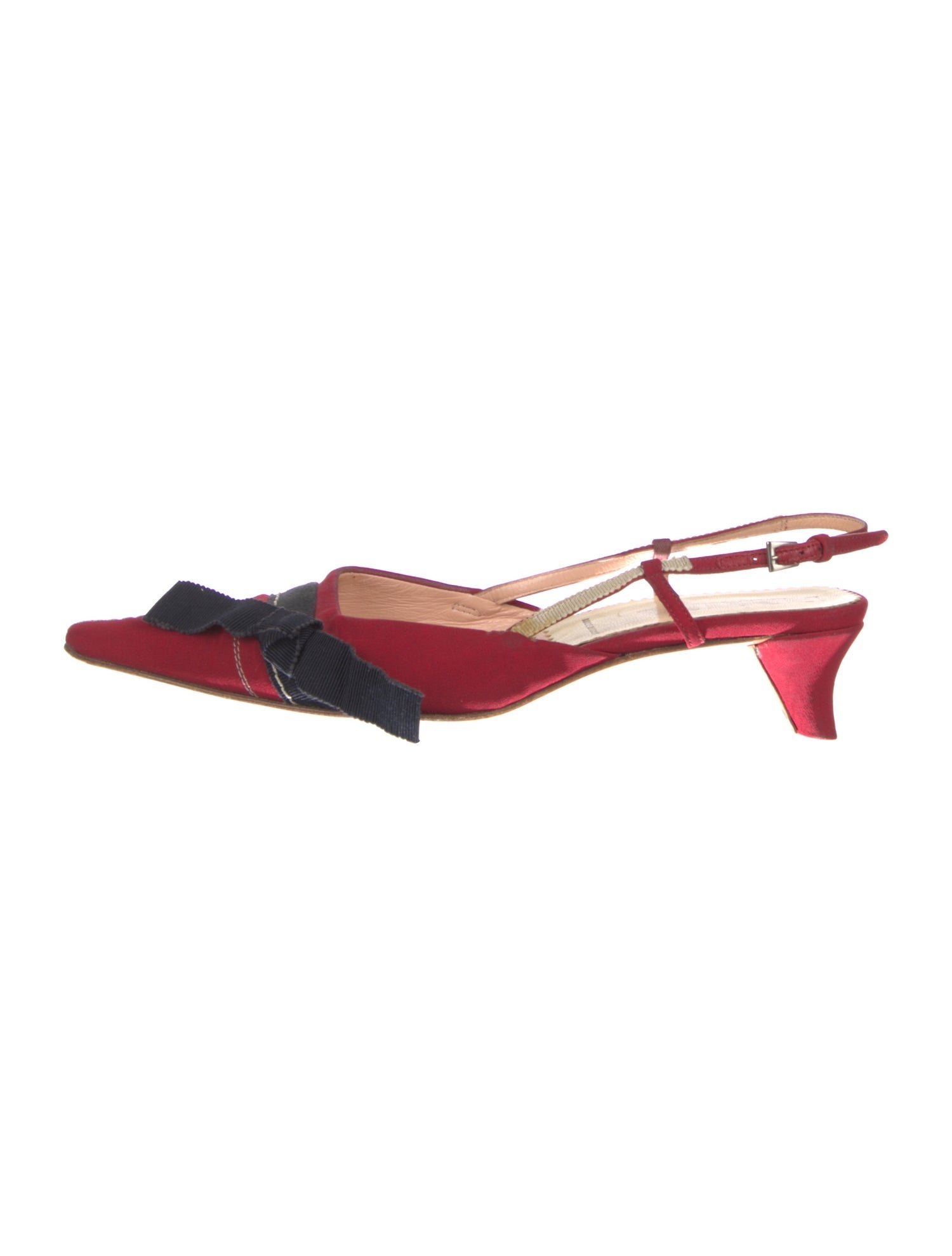 Prada Satin Colorblock Pattern Slingback Pumps