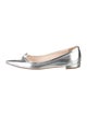 Prada Patent Leather Bow Accents Ballet Flats