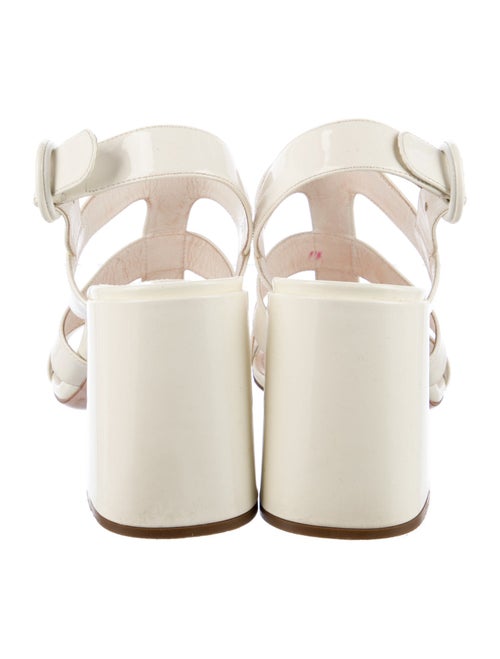 Prada Patent Leather Cutout Accent Slingback Sandals