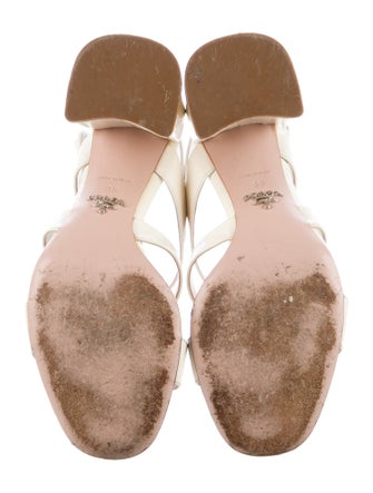 Prada Patent Leather Cutout Accent Slingback Sandals