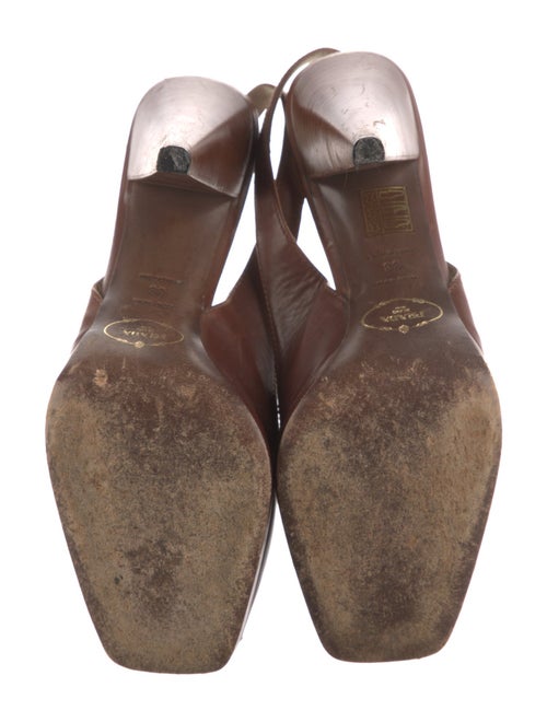 Prada Leather Cutout Accent Slingback Pumps
