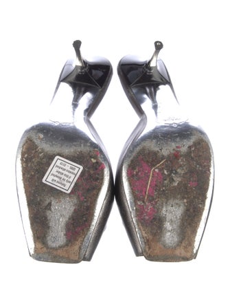 Prada Leather Crystal Embellishments Mules