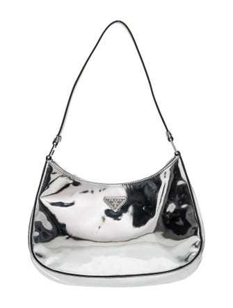 Prada Enameled Metal Triangle Cleo