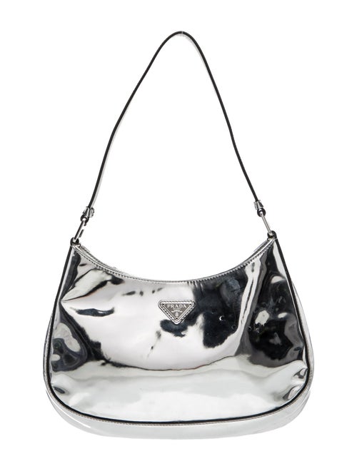 Prada Enameled Metal Triangle Cleo