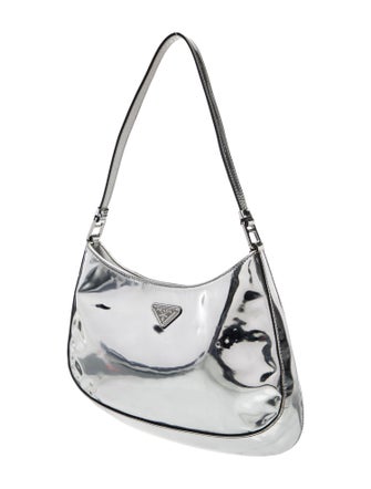 Prada Enameled Metal Triangle Cleo