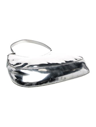 Prada Enameled Metal Triangle Cleo