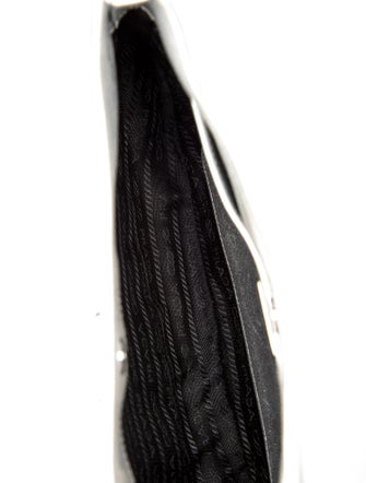 Prada Enameled Metal Triangle Cleo