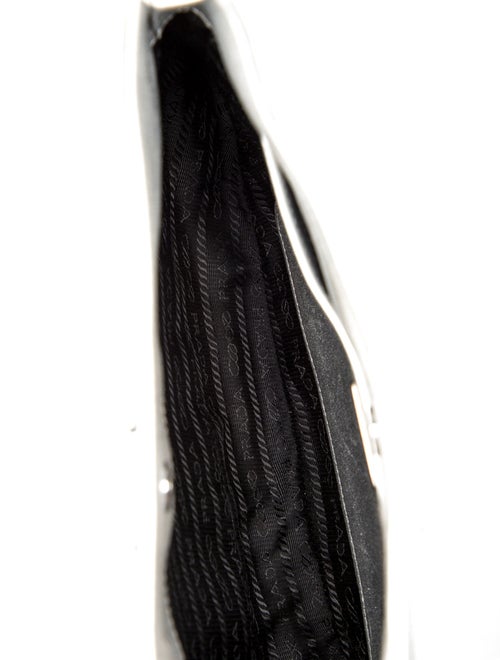 Prada Enameled Metal Triangle Cleo