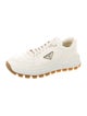 Prada Enameled Metal Triangle Leather Sneakers