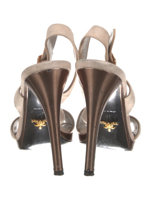 Prada Suede Colorblock Pattern Slingback Sandals