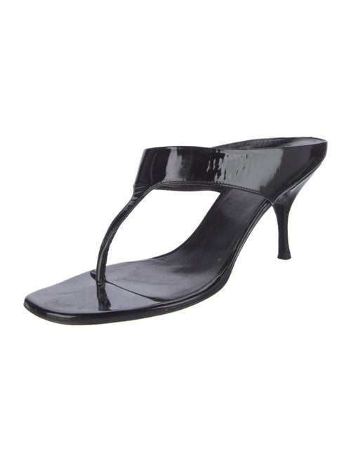 Prada Patent Leather T-Strap Sandals