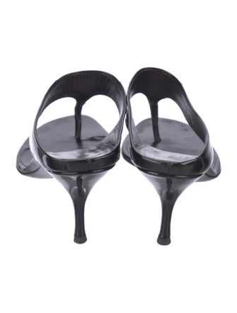 Prada Patent Leather T-Strap Sandals