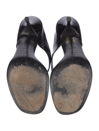 Prada Patent Leather T-Strap Sandals