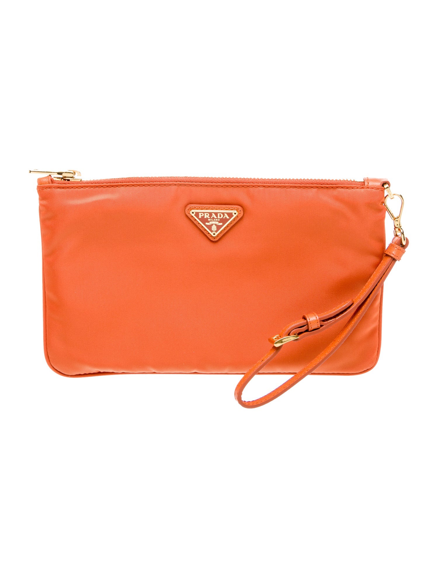 Prada Enameled Metal Triangle Portfolio