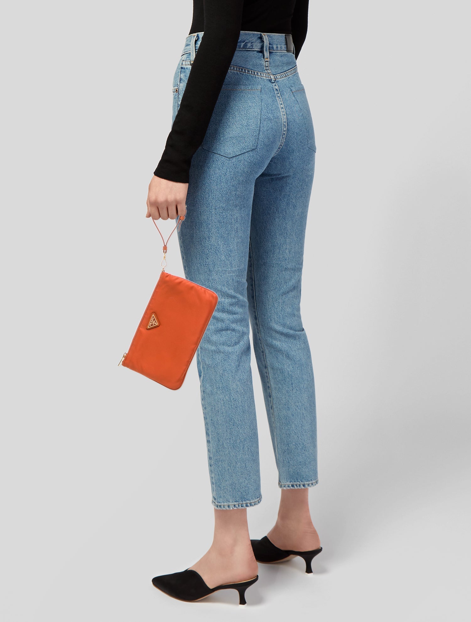 Prada Enameled Metal Triangle Portfolio