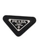 Prada Saffiano Leather & Enamel Triangle Pin Brooch