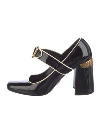 Prada Patent Leather Studded Accents Pumps