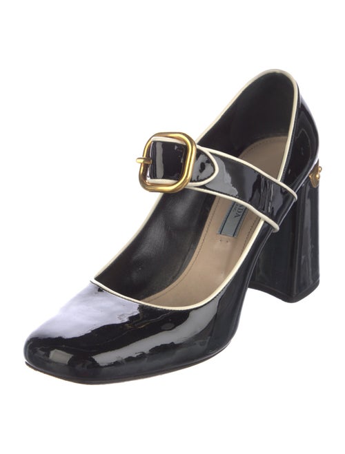 Prada Patent Leather Studded Accents Pumps