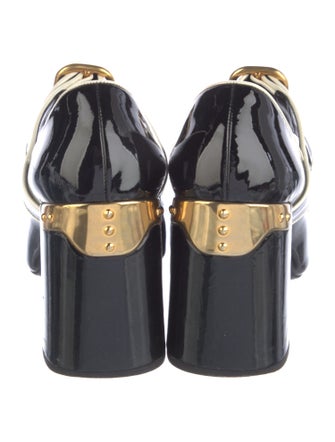 Prada Patent Leather Studded Accents Pumps