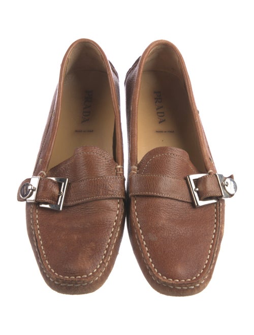 Prada Embossed Leather Embroidered Accent Drivers