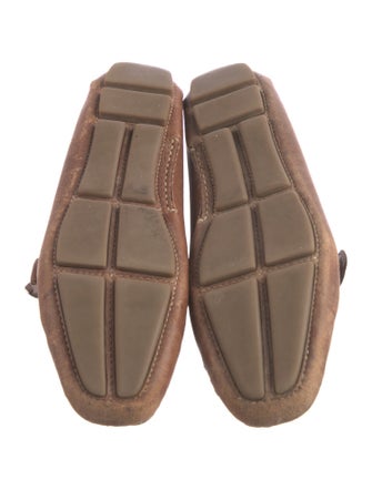 Prada Embossed Leather Embroidered Accent Drivers