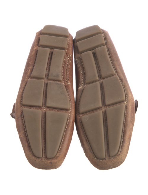 Prada Embossed Leather Embroidered Accent Drivers