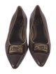 Prada Leather Glitter Accents Flats