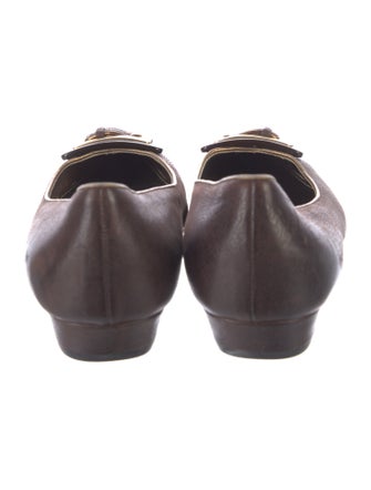 Prada Leather Glitter Accents Flats