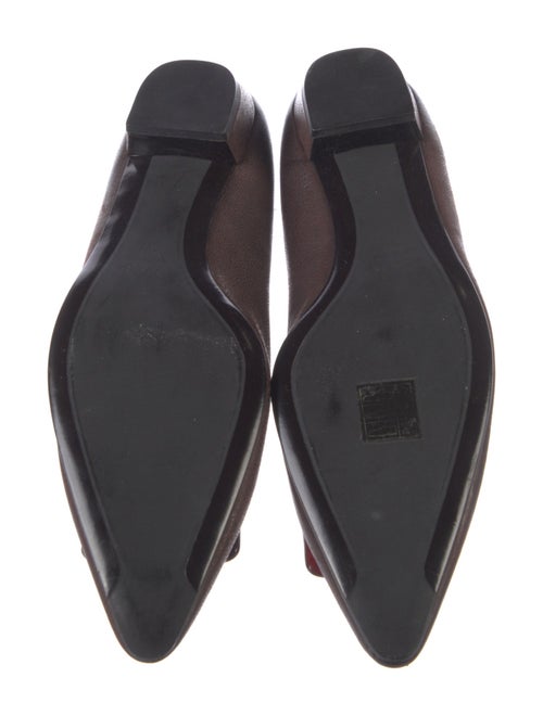 Prada Leather Glitter Accents Flats